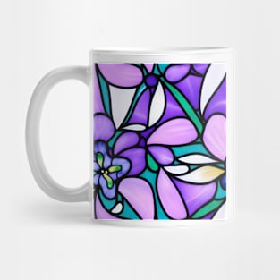 Violet Orchid Flower Abstract Art - Stained Glass Mug